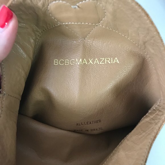 BCBG Maxazria Rusty Tan Leather High Heel Boots - Picture 9 of 9